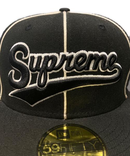 SUPREME（シュプリーム）SUPREME (シュプリーム) New Era (ニューエラ) 59FIFTY/Piping Script Logo ( フィフティーナイン フィフティー パイピング スクリプト ロゴ ) ブラック サイズ:7 3/4の古着・服飾アイテム
