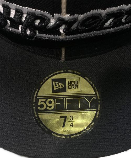 SUPREME（シュプリーム）SUPREME (シュプリーム) New Era (ニューエラ) 59FIFTY/Piping Script Logo ( フィフティーナイン フィフティー パイピング スクリプト ロゴ ) ブラック サイズ:7 3/4の古着・服飾アイテム