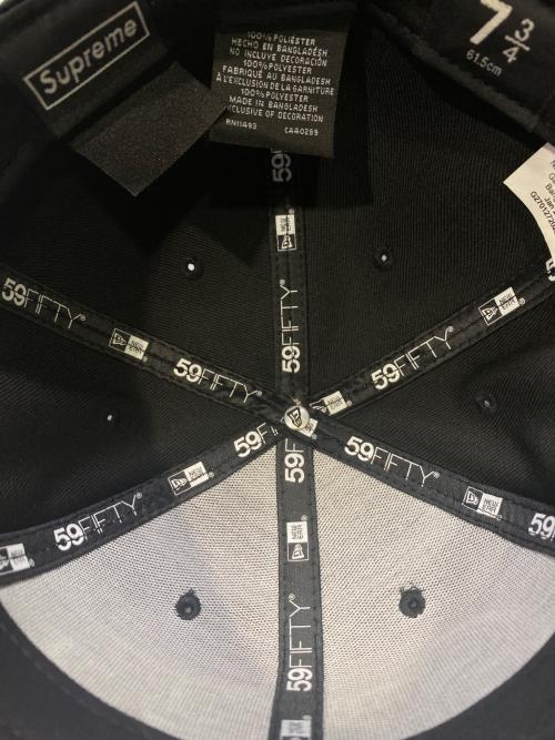SUPREME（シュプリーム）SUPREME (シュプリーム) New Era (ニューエラ) 59FIFTY/Piping Script Logo ( フィフティーナイン フィフティー パイピング スクリプト ロゴ ) ブラック サイズ:7 3/4の古着・服飾アイテム