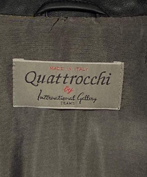 International Gallery BEAMS（インターナショナルギャラリービームス)）International Gallery BEAMS (インターナショナルギャラリービームス)) QUATTROCCHI / シープスキン ダブルライダースジャケットⅡ ブラック サイズ:50の古着・服飾アイテム