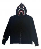 A BATHING APEアベイシングエイプ）の古着「SHARK FULL ZIP HOODIE」｜ブラック