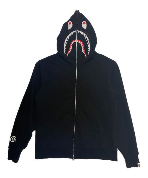 A BATHING APE（アベイシングエイプ）A BATHING APE (アベイシングエイプ) SHARK FULL ZIP HOODIE ブラック サイズ:Lの古着・服飾アイテム