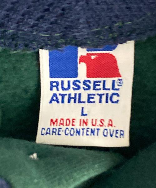 RUSSELL ATHLETIC（ラッセルアスレチック）RUSSELL ATHLETIC (ラッセルアスレチック) ヘンリーネックサーマルフーディ グリーン サイズ:Lの古着・服飾アイテム