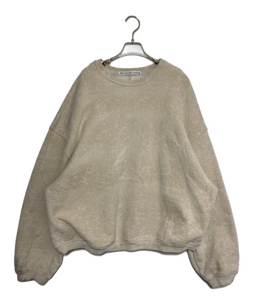 ALEXANDER WANG（アレキサンダー・ワン）ALEXANDER WANG (アレキサンダー・ワン) ALLOVER FLOCKING CREWNECK SWEATSHIRT アイボリー サイズ:XLの古着・服飾アイテム