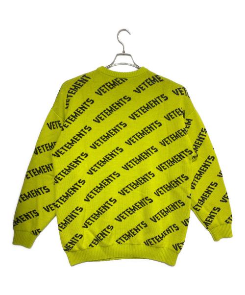 VETEMENTS（ヴェトモン）VETEMENTS (ヴェトモン) Neon sweater with logo knit イエロー サイズ:XSの古着・服飾アイテム