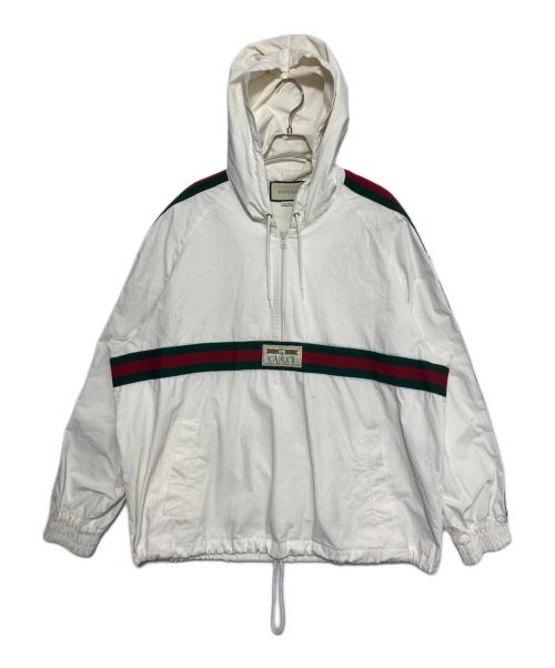 GUCCI（グッチ）GUCCI (グッチ) ハーフジップアノラックジャケット ホワイト サイズ:50の古着・服飾アイテム