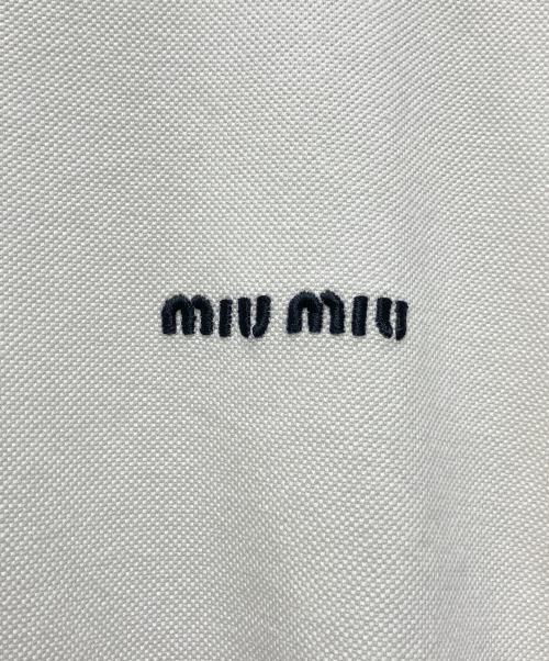 MIU MIU（ミュウミュウ）MIU MIU (ミュウミュウ) コットンピケ ポロシャツ ホワイト サイズ:Mの古着・服飾アイテム