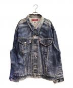 JUNYA WATANABE MAN×LEVI'S×BerBerJinジュンヤワタナベマン×リーバイス×ベンベルジン）の古着「綿ツイルインクジェットプリントデニムジャケット」｜ブルー