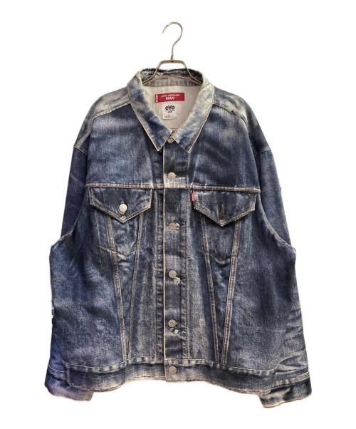 JUNYA WATANABE MAN（ジュンヤワタナベマン）JUNYA WATANABE MAN (ジュンヤワタナベマン) LEVI'S (リーバイス) BerBerJin (ベンベルジン) 綿ツイルインクジェットプリントデニムジャケット ブルー サイズ:Mの古着・服飾アイテム