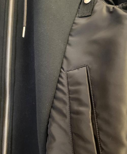 sacai（サカイ）sacai (サカイ) Sponge Sweat x Nylon Twill Hoodie ブラック×ネイビー サイズ:3の古着・服飾アイテム