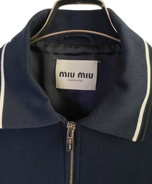 MIU MIU（ミュウミュウ）MIU MIU (ミュウミュウ) Piquet Blend Blouson ネイビー サイズ:40の古着・服飾アイテム