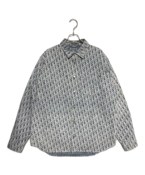 Christian Dior（クリスチャン ディオール）Christian Dior (クリスチャン ディオール) オブリーク カスリ コットンデニム ホワイト×ブルー サイズ:40の古着・服飾アイテム