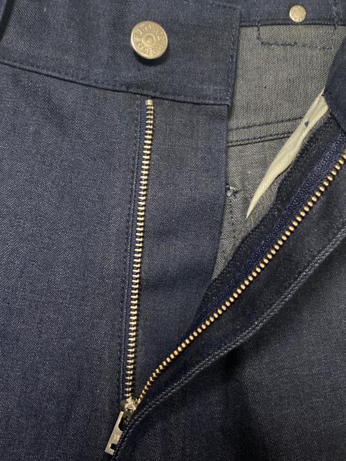 SUNFLOWER（サンフラワー）SUNFLOWER (サンフラワー) スーパー ワイド シンチ バック デニム パンツ ブルー サイズ:29/32の古着・服飾アイテム