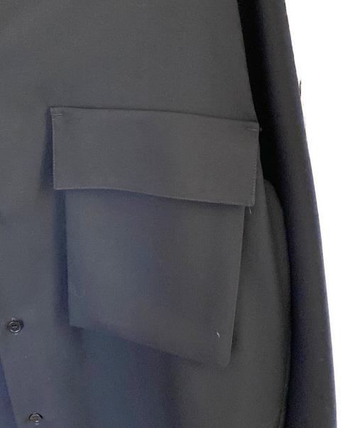 MARNI（マルニ）MARNI (マルニ) トロピカルウール ノーカラー Vネックシャツ ネイビー サイズ:46の古着・服飾アイテム