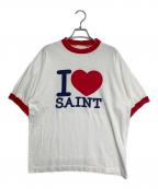 SAINT MICHAELセントマイケル）の古着「I LOVE SAINT SS T-SHIRT」｜ホワイト×レッド