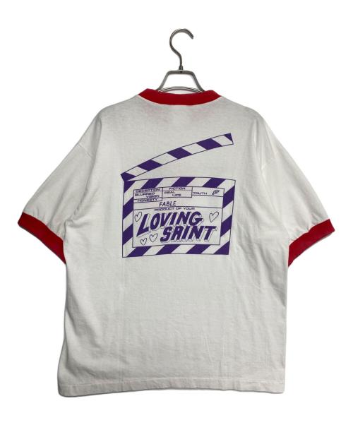 SAINT MICHAEL（セントマイケル）SAINT MICHAEL (セントマイケル) I LOVE SAINT SS T-SHIRT ホワイト×レッド サイズ:Sの古着・服飾アイテム