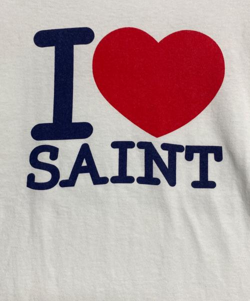 SAINT MICHAEL（セントマイケル）SAINT MICHAEL (セントマイケル) I LOVE SAINT SS T-SHIRT ホワイト×レッド サイズ:Sの古着・服飾アイテム