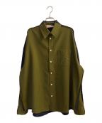 MARNIマルニ）の古着「Tropical wool shirt with contrast back」｜オリーブ