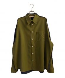 MARNI（マルニ）の古着「Tropical wool shirt with contrast back」｜オリーブ