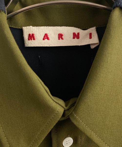 MARNI（マルニ）MARNI (マルニ) Tropical wool shirt with contrast back オリーブ サイズ:46の古着・服飾アイテム