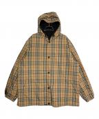 BURBERRYバーバリー）の古着「Checked Reversible Hooded Jacket」｜ベージュ