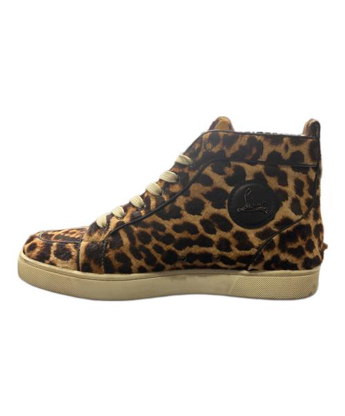 Christian Louboutin（クリスチャン・ルブタン）Christian Louboutin (クリスチャン・ルブタン) レオパードハラコスニーカー ブラウン サイズ:44の古着・服飾アイテム