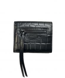 BALENCIAGA（バレンシアガ）の古着「レザー コンパクトウォレット」｜ブラック