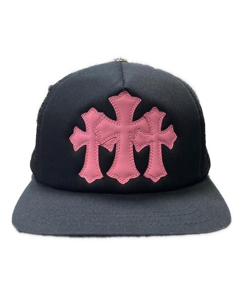 CHROME HEARTS（クロムハーツ）CHROME HEARTS (クロムハーツ) Triple Cross Patch Trucker Cap ブラック×ピンク サイズ:51-61 未使用品の古着・服飾アイテム