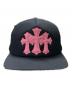 CHROME HEARTS (クロムハーツ) Triple Cross Patch Trucker Cap ブラック×ピンク サイズ:51-61 未使用品：250000円