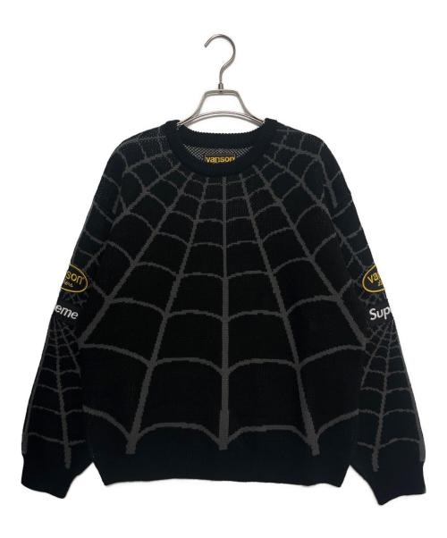 SUPREME（シュプリーム）Supreme (シュプリーム) VANSON (バンソン) Spider-Man Sweater ブラック サイズ:Lの古着・服飾アイテム