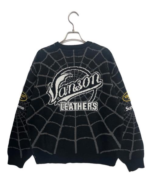 SUPREME（シュプリーム）Supreme (シュプリーム) VANSON (バンソン) Spider-Man Sweater ブラック サイズ:Lの古着・服飾アイテム