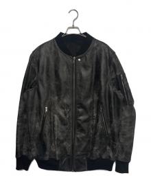 RICK OWENS（リックオウエンス）の古着「25SS Long-sleeved Leather Jacket」｜ブラック