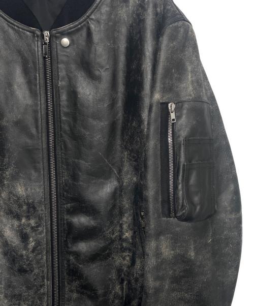 RICK OWENS（リックオウエンス）RICK OWENS (リックオウエンス) 25SS Long-sleeved Leather Jacket ブラック サイズ:44の古着・服飾アイテム