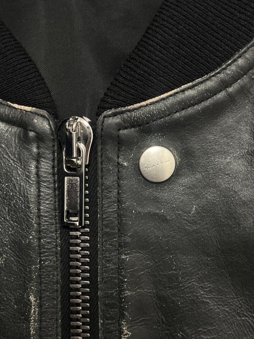 RICK OWENS（リックオウエンス）RICK OWENS (リックオウエンス) 25SS Long-sleeved Leather Jacket ブラック サイズ:44の古着・服飾アイテム