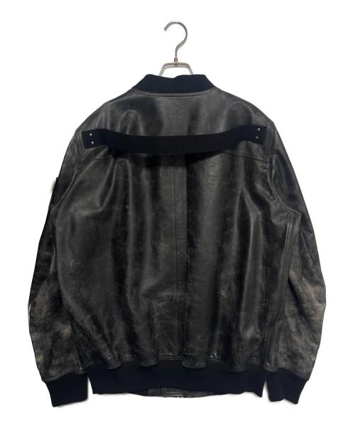 RICK OWENS（リックオウエンス）RICK OWENS (リックオウエンス) 25SS Long-sleeved Leather Jacket ブラック サイズ:44の古着・服飾アイテム
