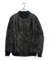 RICK OWENS（リックオウエンス）の古着「25SS Long-sleeved Leather Jacket」｜ブラック