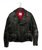 Lewis Leathers×COMME des GARCONSルイスレザース×コムデギャルソン）の古着「Lightning Live Free Die Strong」｜ブラック