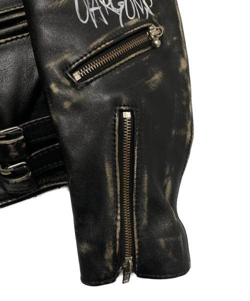 Lewis Leathers（ルイスレザース）Lewis Leathers (ルイスレザース) COMME des GARCONS (コムデギャルソン) Lightning Live Free Die Strong ブラック サイズ:40の古着・服飾アイテム