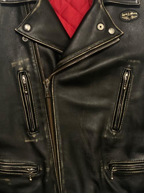 Lewis Leathers（ルイスレザース）Lewis Leathers (ルイスレザース) COMME des GARCONS (コムデギャルソン) Lightning Live Free Die Strong ブラック サイズ:40の古着・服飾アイテム