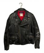 Lewis Leathers×COMME des GARCONSルイスレザース×コムデギャルソン）の古着「Lightning Live Free Die Strong」｜ブラック
