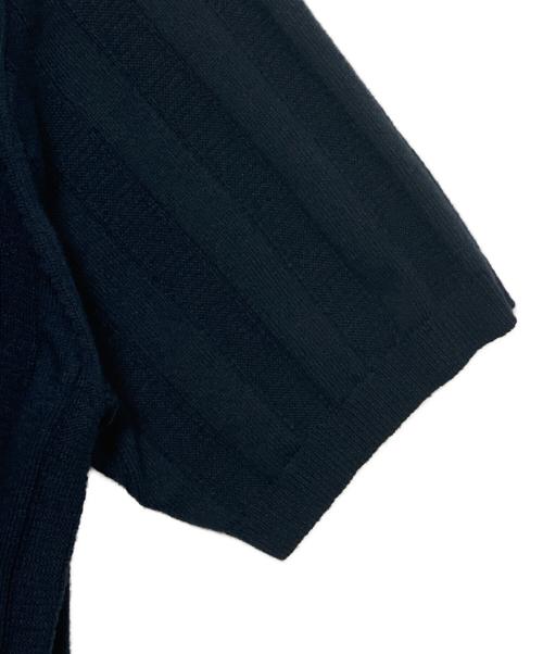 NKNIT（ンニット）NKNIT (ンニット) mix gauge logo KNIT shirts ブルー サイズ:2の古着・服飾アイテム