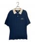 NKNIT（ンニット）の古着「mix gauge logo KNIT shirts」｜ブルー