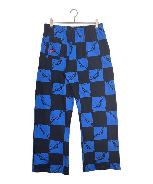 ANTI PROMO（アンチ プロモ）ANTI PROMO (アンチ プロモ) 99EYES Sweat Pants ブラック×ブルー サイズ:XLの古着・服飾アイテム