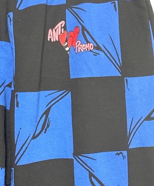 ANTI PROMO（アンチ プロモ）ANTI PROMO (アンチ プロモ) 99EYES Sweat Pants ブラック×ブルー サイズ:XLの古着・服飾アイテム