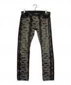 Thee Hysteric XXXジィ ヒステリックトリプルエックス）の古着「Snake Loop Studded Denim」｜ブラック