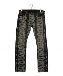 Thee Hysteric XXX（ジィ ヒステリックトリプルエックス）の古着「Snake Loop Studded Denim」｜ブラック