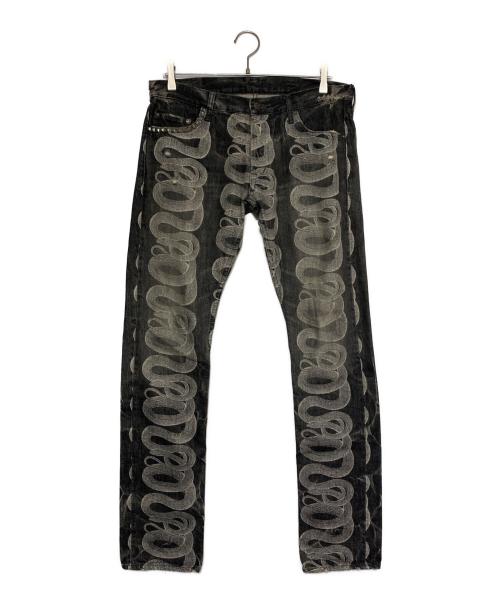 Thee Hysteric XXX（ジィ ヒステリックトリプルエックス）Thee Hysteric XXX (ジィ ヒステリックトリプルエックス) Snake Loop Studded Denim ブラック サイズ:Mの古着・服飾アイテム