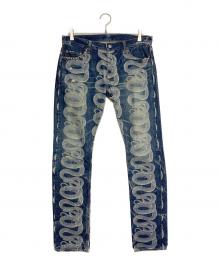 Thee Hysteric XXX（ジィ ヒステリックトリプルエックス）の古着「Snake Loop Studded Denim」｜ブルー