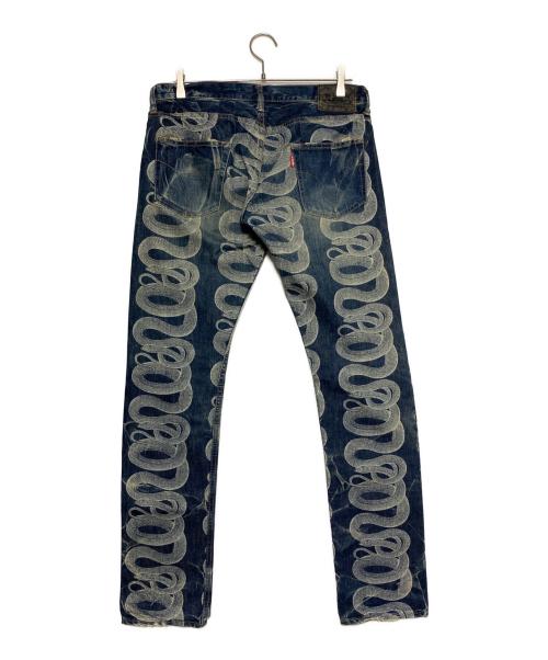 Thee Hysteric XXX（ジィ ヒステリックトリプルエックス）Thee Hysteric XXX (ジィ ヒステリックトリプルエックス) Snake Loop Studded Denim ブルー サイズ:Mの古着・服飾アイテム