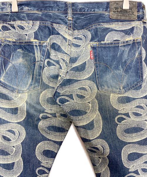 Thee Hysteric XXX（ジィ ヒステリックトリプルエックス）Thee Hysteric XXX (ジィ ヒステリックトリプルエックス) Snake Loop Studded Denim ブルー サイズ:Mの古着・服飾アイテム